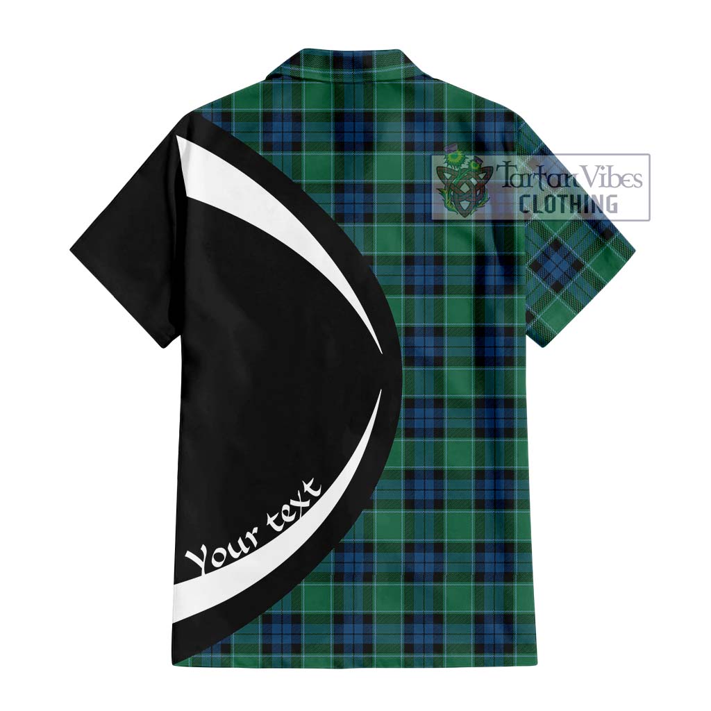 Graham of Menteith Ancient Tartan Short Sleeve Button Up with Family Crest Circle Style - Tartan Vibes Clothing