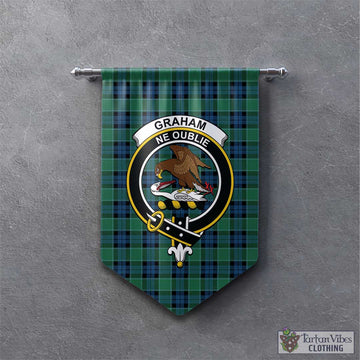 Graham of Menteith Ancient Tartan Gonfalon, Tartan Banner with Family Crest