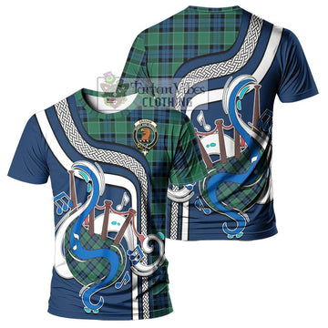 Graham of Menteith Ancient Tartan T-Shirt with Epic Bagpipe Style