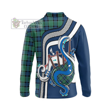 Graham of Menteith Ancient Tartan Long Sleeve Polo Shirt with Epic Bagpipe Style