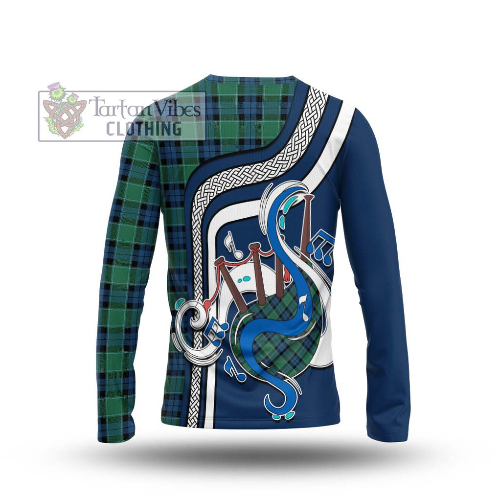 Tartan Vibes Clothing Graham of Menteith Ancient Tartan Long Sleeve T-Shirt with Epic Bagpipe Style