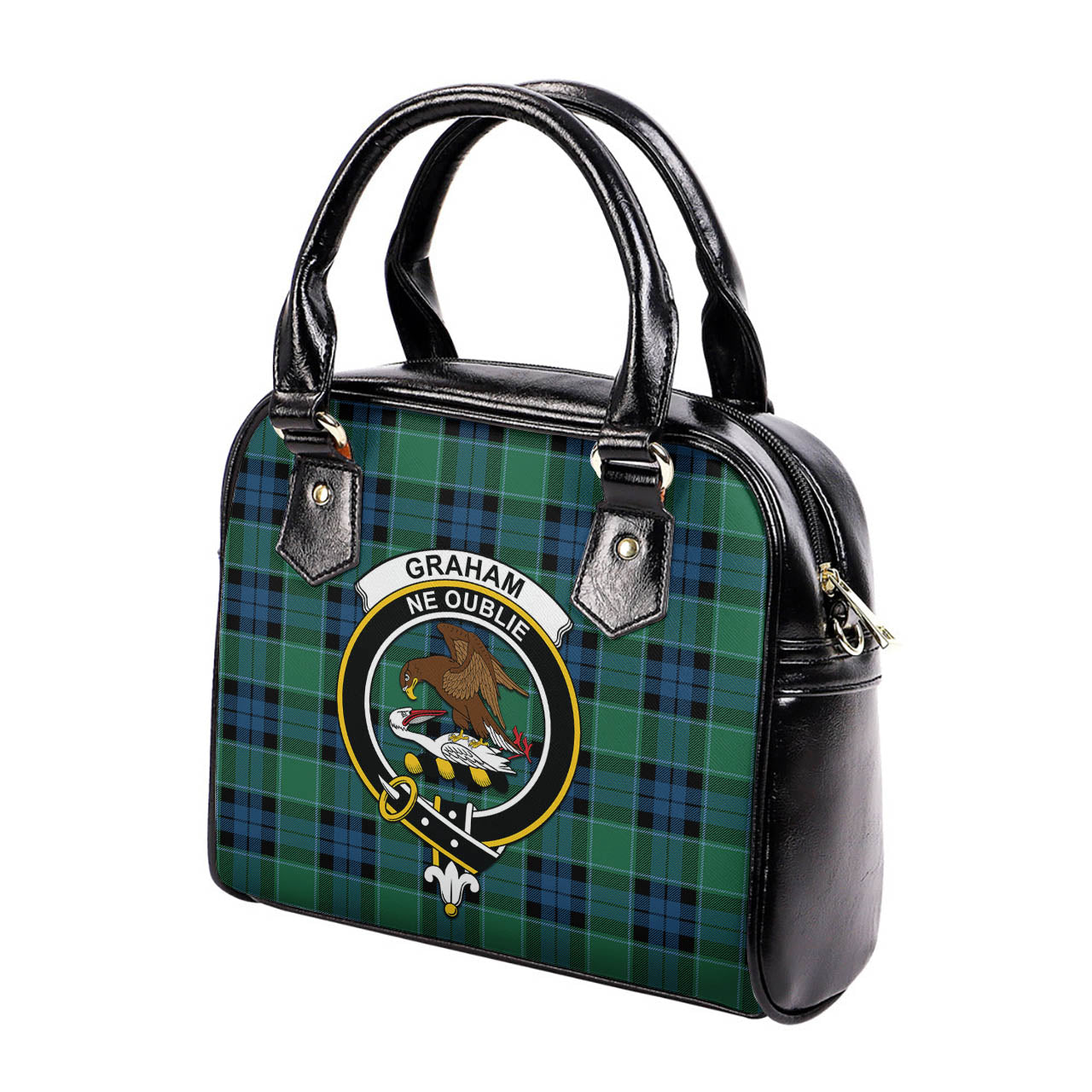 Graham of Menteith Ancient Tartan Shoulder Handbags with Family Crest - Tartanvibesclothing