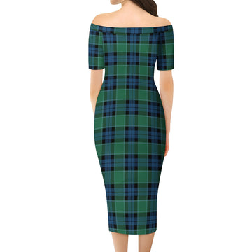 Graham of Menteith Ancient Tartan Off Shoulder Lady Dress