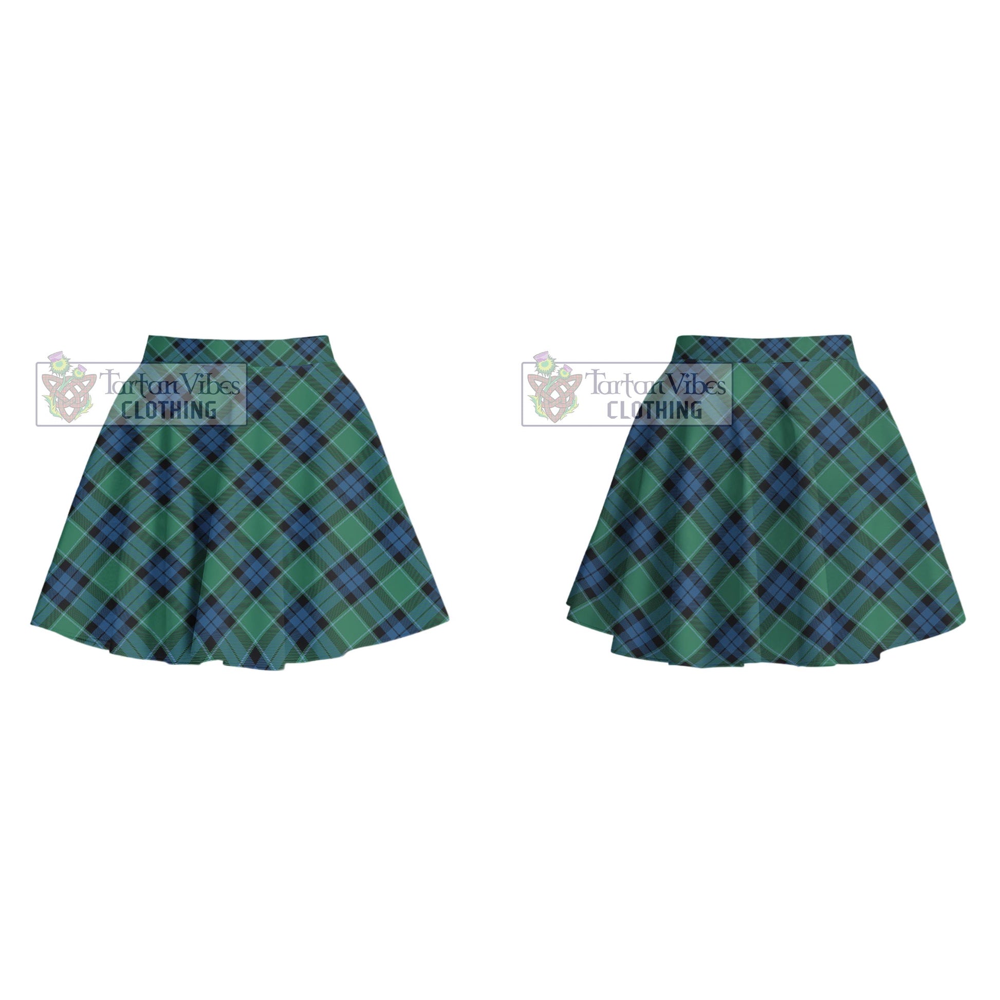 Tartan Vibes Clothing Graham of Menteith Ancient Tartan Women's Plated Mini Skirt