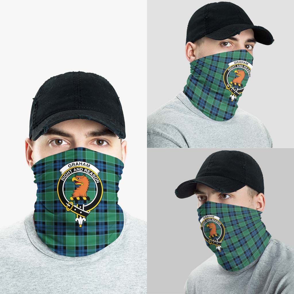 Graham of Menteith Ancient Tartan Neck Gaiters, Tartan Bandanas, Tartan Head Band with Family Crest