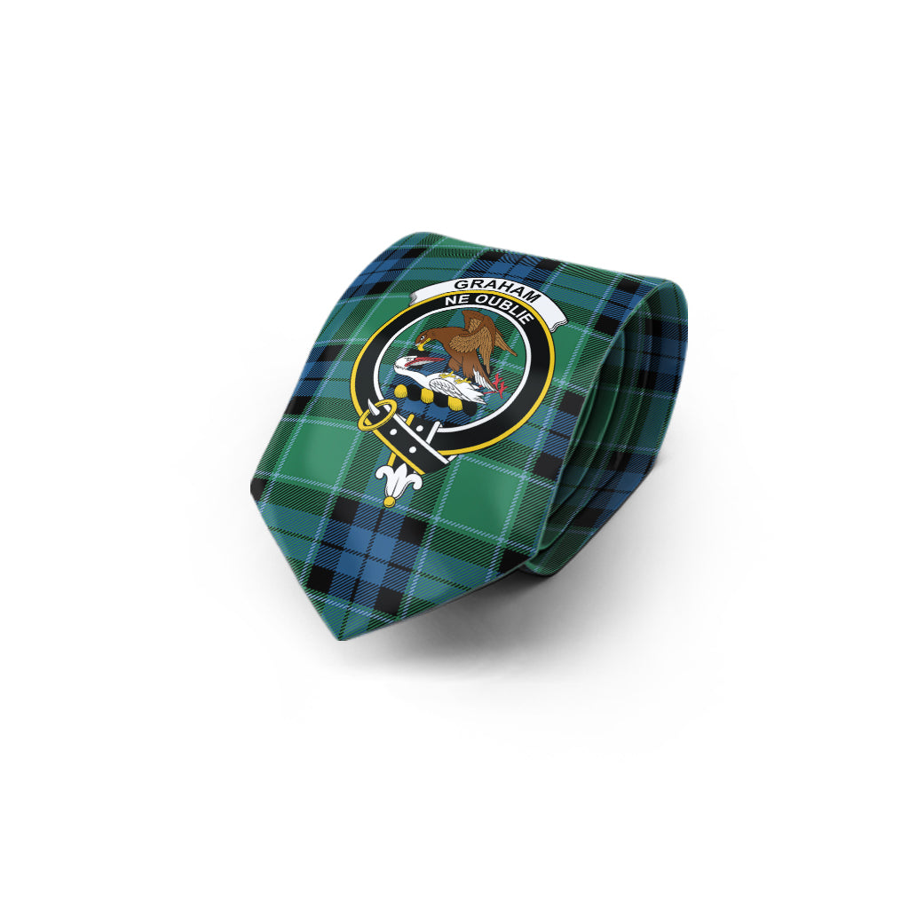 Graham of Menteith Ancient Tartan Classic Necktie with Family Crest - Tartan Vibes Clothing