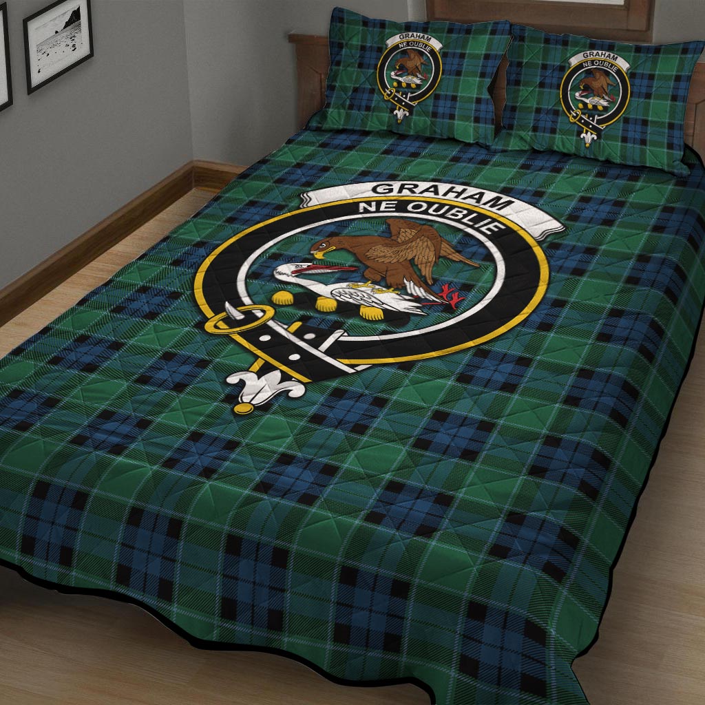 Graham of Menteith Ancient Tartan Quilt Bed Set with Family Crest - Tartan Vibes Clothing