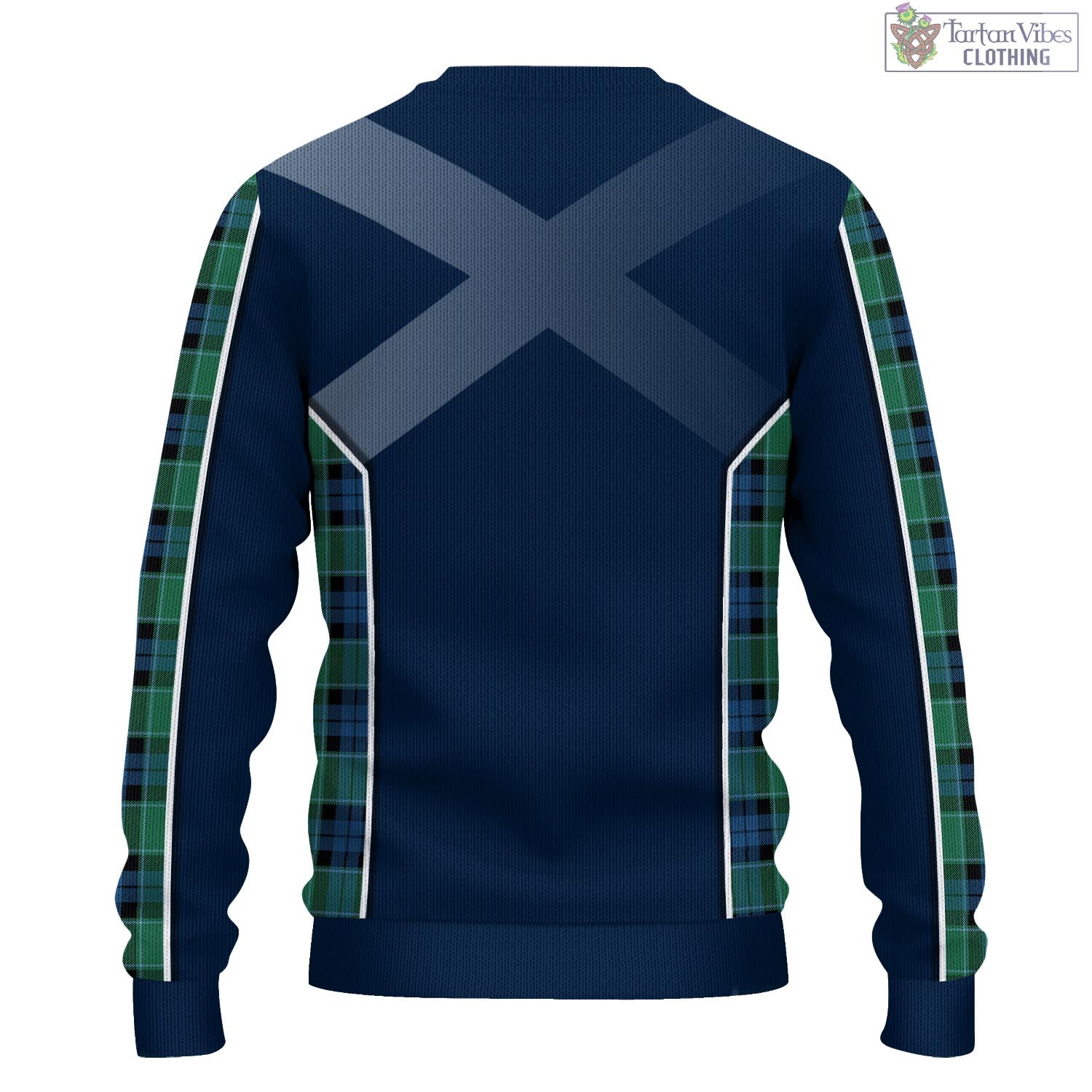 Tartan Vibes Clothing Graham of Menteith Ancient Tartan Knitted Sweatshirt with Family Crest and Scottish Thistle Vibes Sport Style