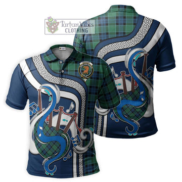 Graham of Menteith Ancient Tartan Polo Shirt with Epic Bagpipe Style