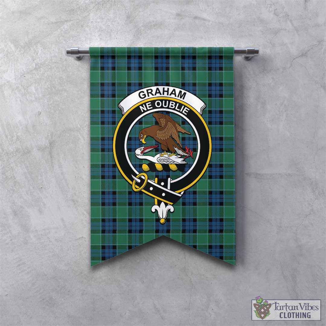 Tartan Vibes Clothing Graham of Menteith Ancient Tartan Gonfalon, Tartan Banner with Family Crest