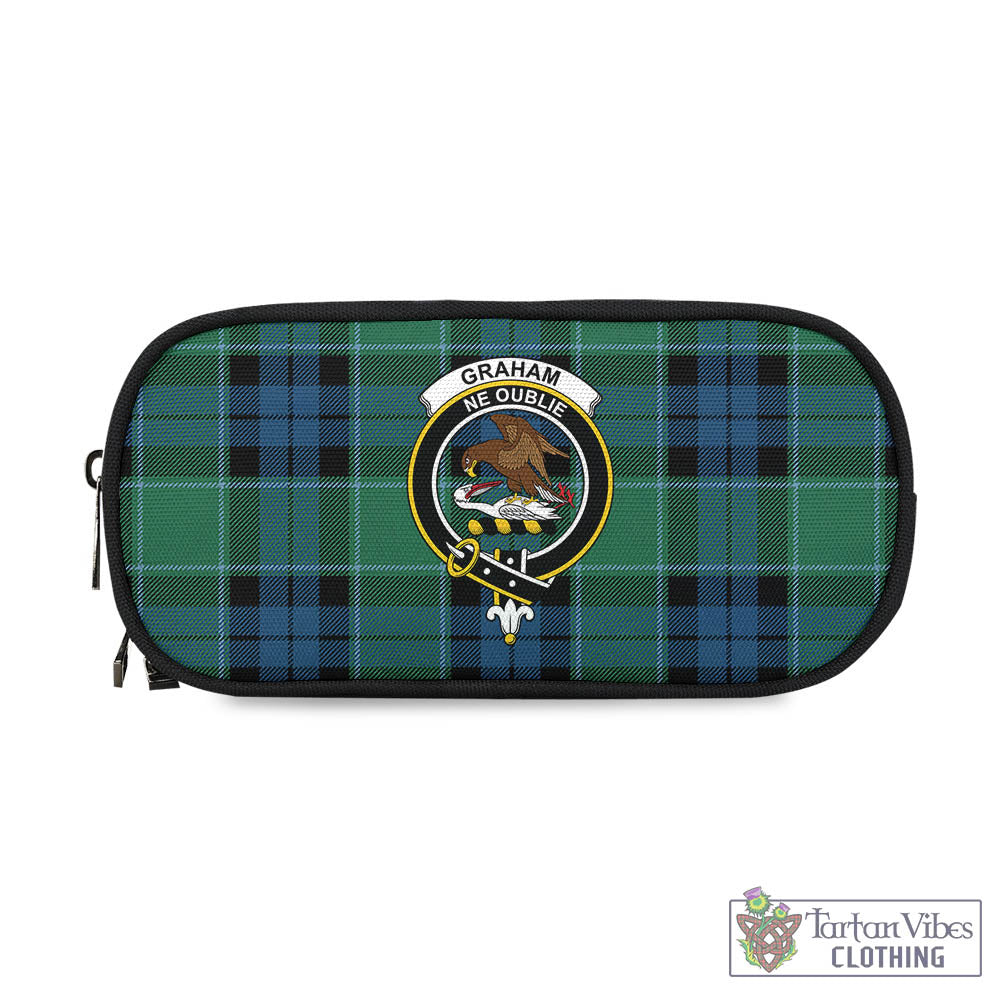 Tartan Vibes Clothing Graham of Menteith Ancient Tartan Pen and Pencil Case with Family Crest