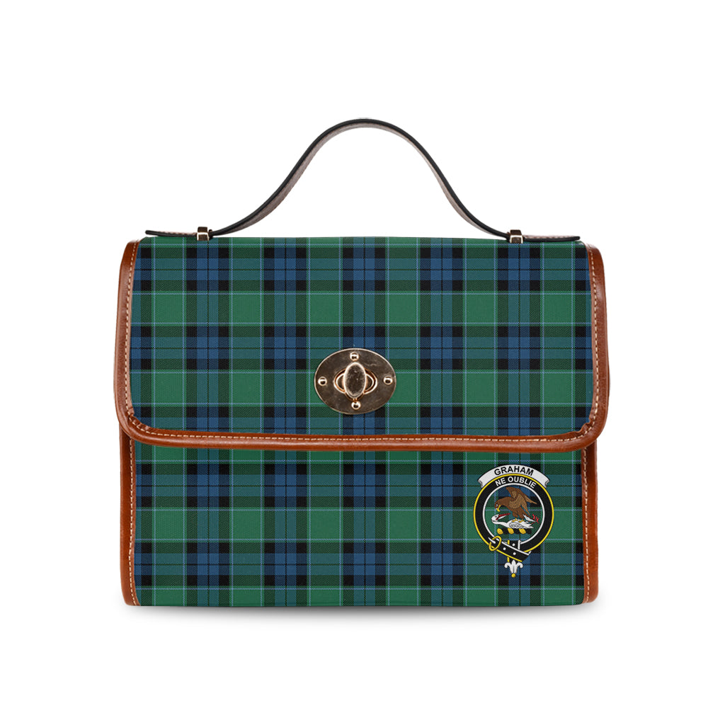 graham-of-menteith-ancient-tartan-leather-strap-waterproof-canvas-bag-with-family-crest