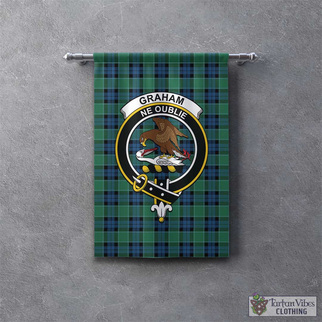 Tartan Vibes Clothing Graham of Menteith Ancient Tartan Gonfalon, Tartan Banner with Family Crest