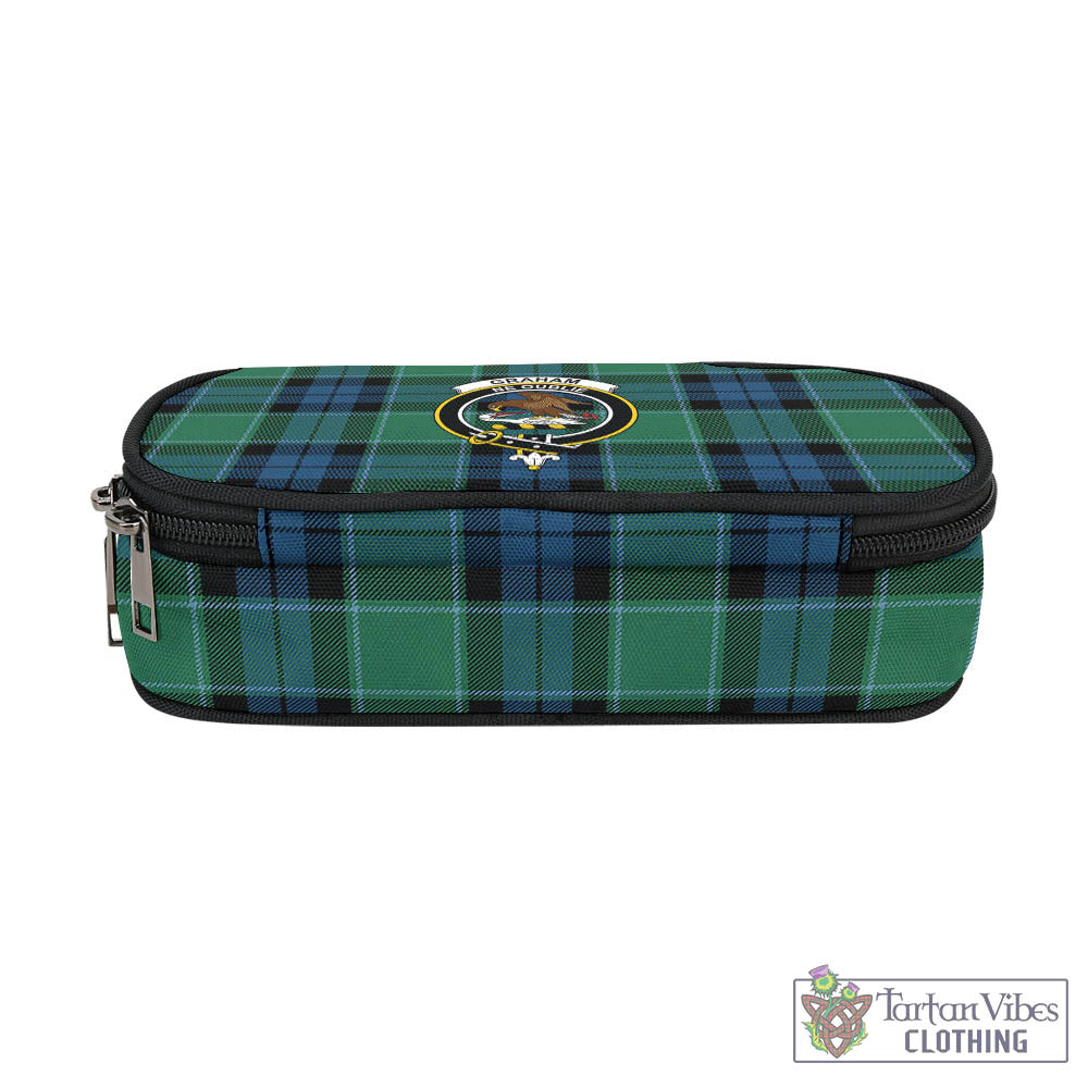 Tartan Vibes Clothing Graham of Menteith Ancient Tartan Pen and Pencil Case with Family Crest