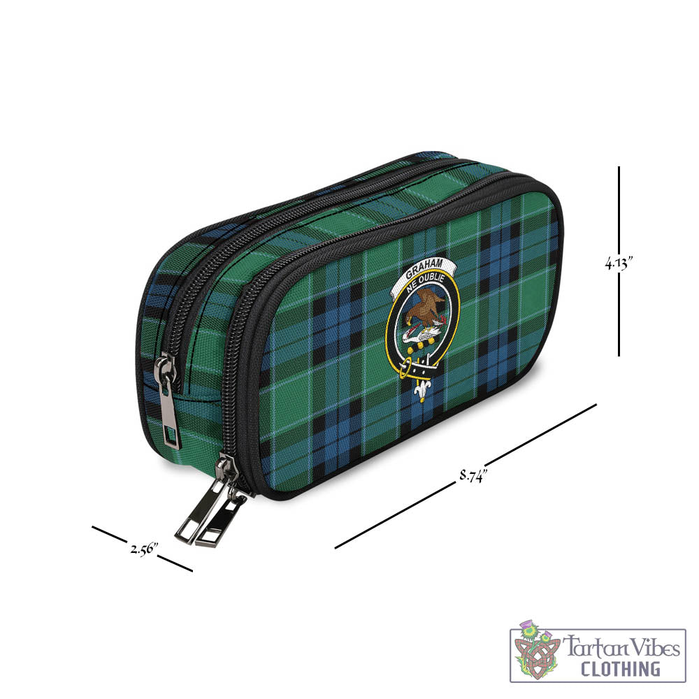 Tartan Vibes Clothing Graham of Menteith Ancient Tartan Pen and Pencil Case with Family Crest