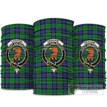 Graham of Menteith Modern Tartan Neck Gaiters, Tartan Bandanas, Tartan Head Band with Family Crest