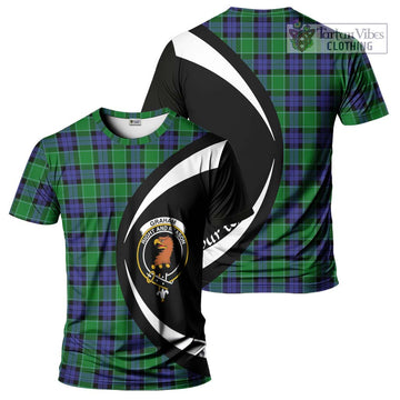 Graham of Menteith Modern Tartan T-Shirt with Family Crest Circle Style