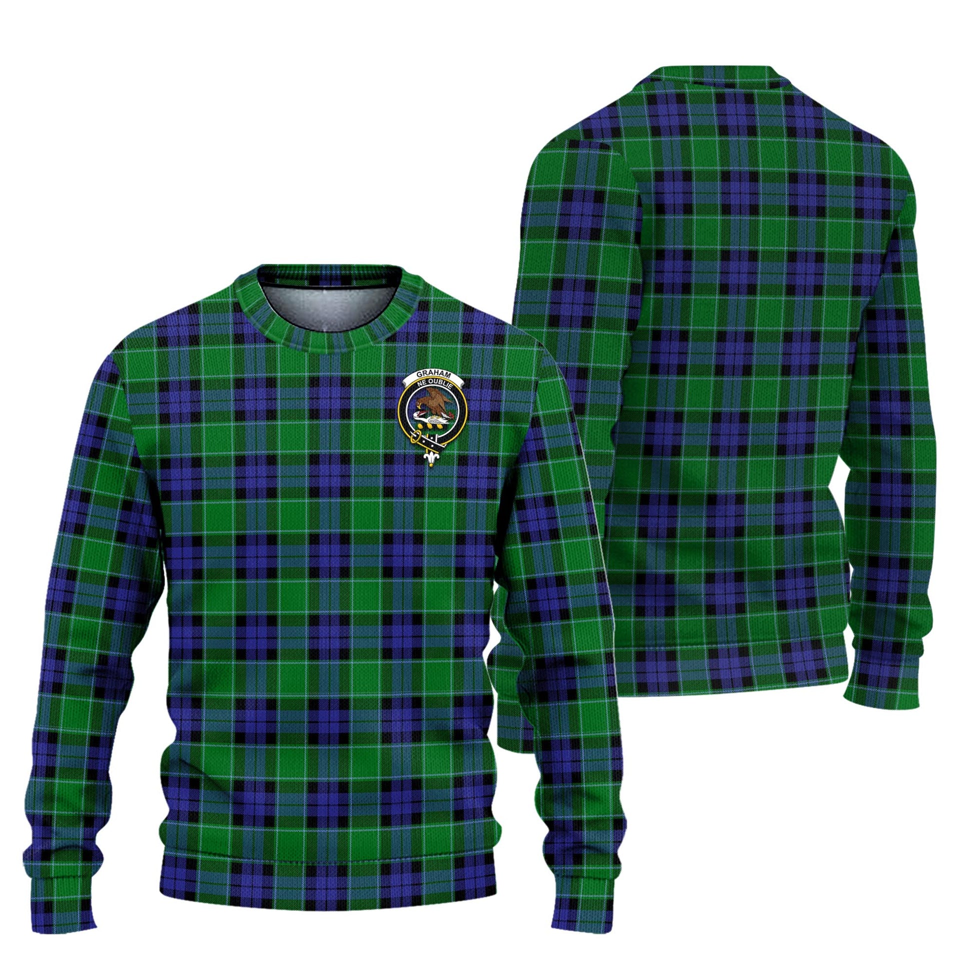 Graham of Menteith Modern Tartan Knitted Sweater with Family Crest Unisex - Tartanvibesclothing