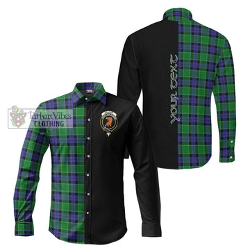 Graham of Menteith Modern Tartan Long Sleeve Button Shirt with Family Crest and Half Of Me Style