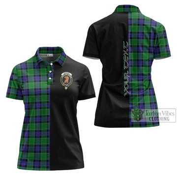 Graham of Menteith Modern Tartan Women's Polo Shirt with Family Crest and Half Of Me Style