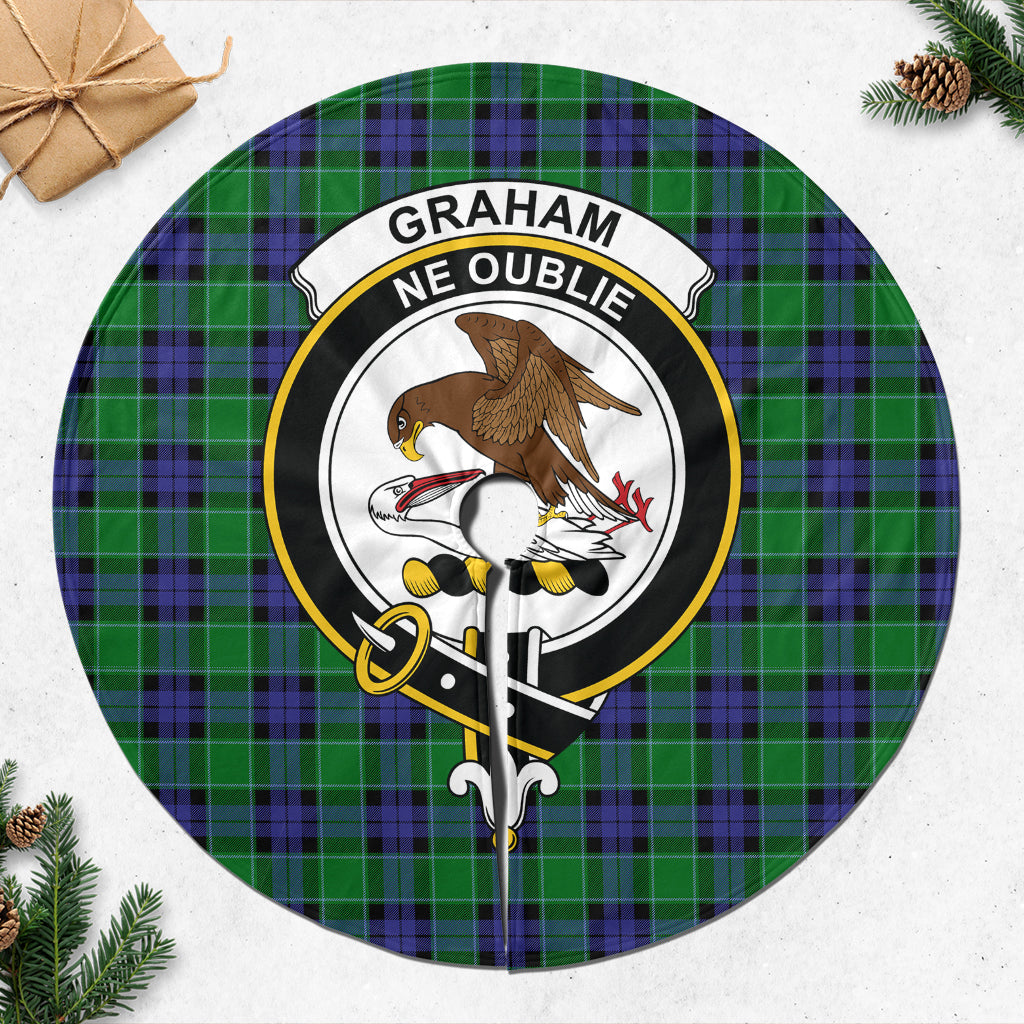 Graham of Menteith Modern Tartan Christmas Tree Skirt with Family Crest - Tartanvibesclothing