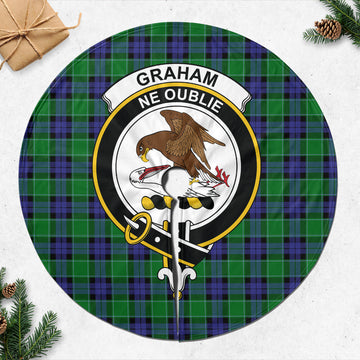 Graham of Menteith Modern Tartan Christmas Tree Skirt with Family Crest