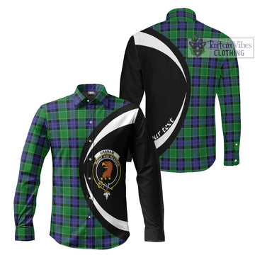 Graham of Menteith Modern Tartan Long Sleeve Button Up with Family Crest Circle Style