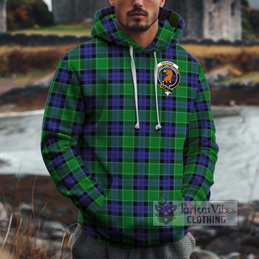 Tartan Vibes Clothing Graham of Menteith Modern Tartan Cotton Hoodie with Family Crest