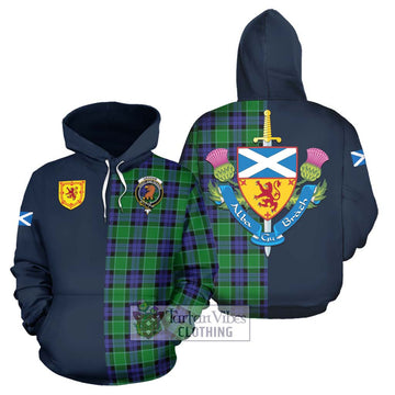 Graham of Menteith Modern Tartan Hoodie Alba with Scottish Lion Royal Arm Half Style