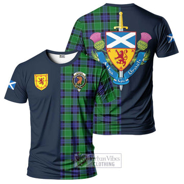 Graham of Menteith Modern Tartan T-Shirt Alba with Scottish Lion Royal Arm Half Style