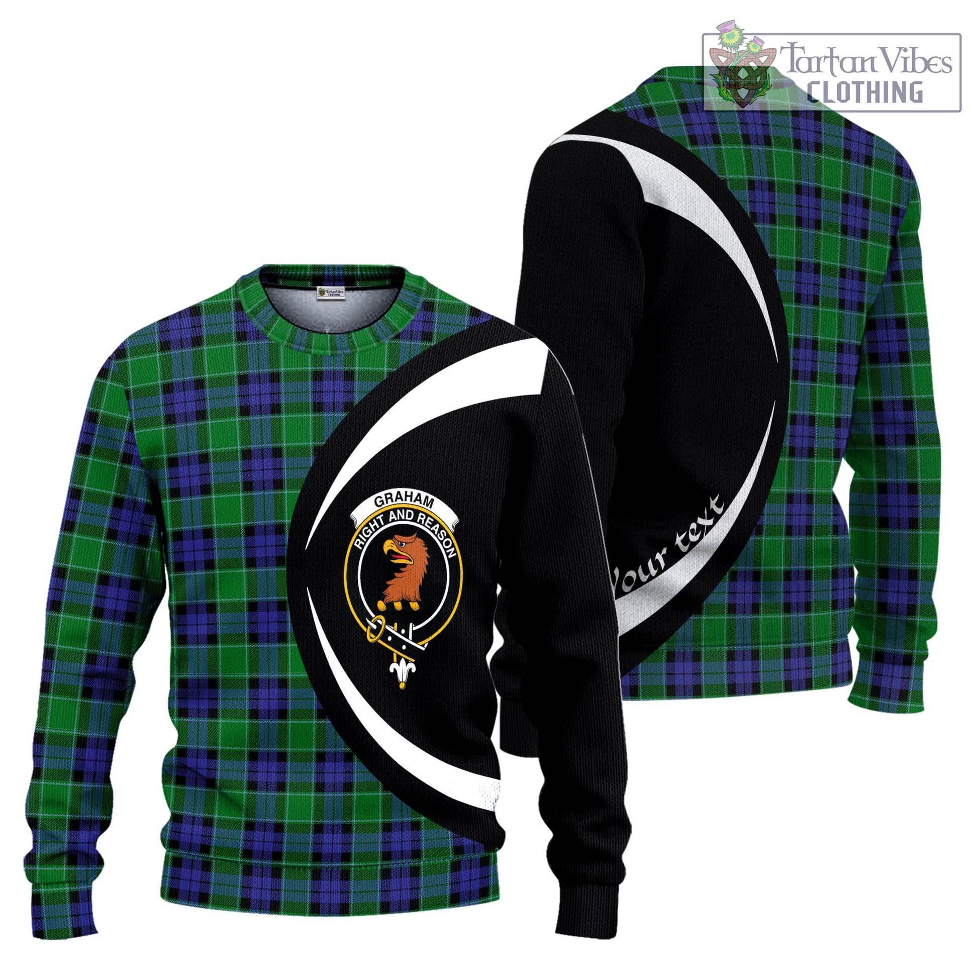 Graham of Menteith Modern Tartan Ugly Sweater with Family Crest Circle Style Unisex - Tartan Vibes Clothing