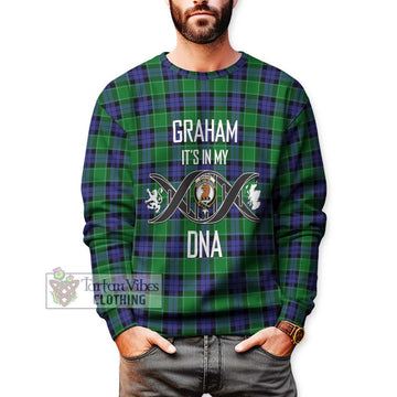 Graham of Menteith Modern Tartan Sweatshirt with Family Crest DNA In Me Style