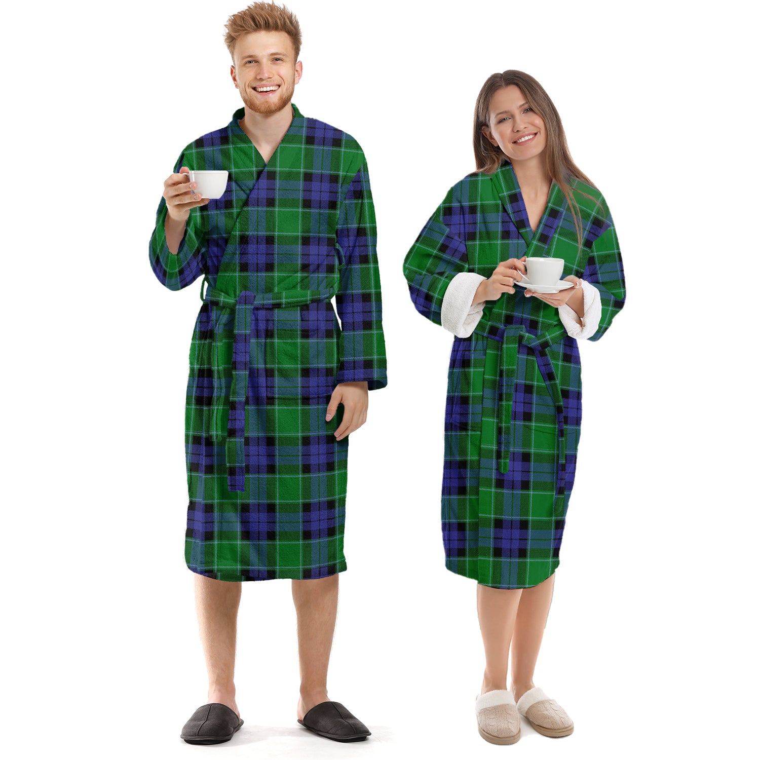 Graham of Menteith Modern Tartan Bathrobe Unisex S - Tartan Vibes Clothing