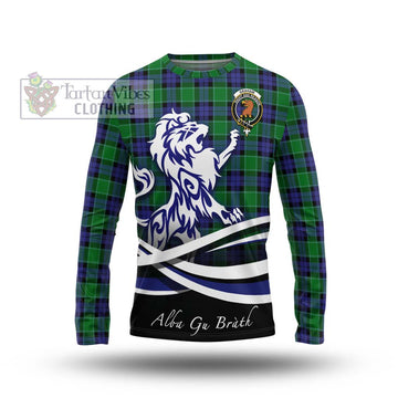 Graham of Menteith Modern Tartan Long Sleeve T-Shirt with Alba Gu Brath Regal Lion Emblem