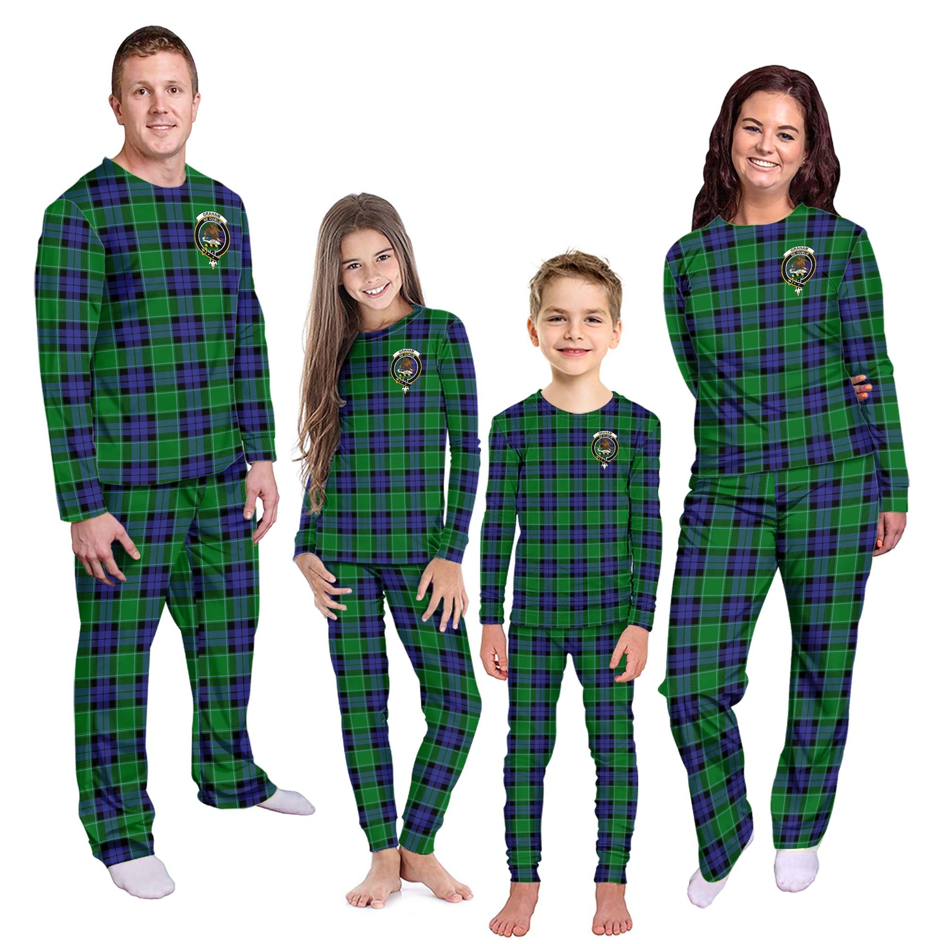 Graham of Menteith Modern Tartan Pajamas Family Set with Family Crest Kid - Tartan Vibes Clothing