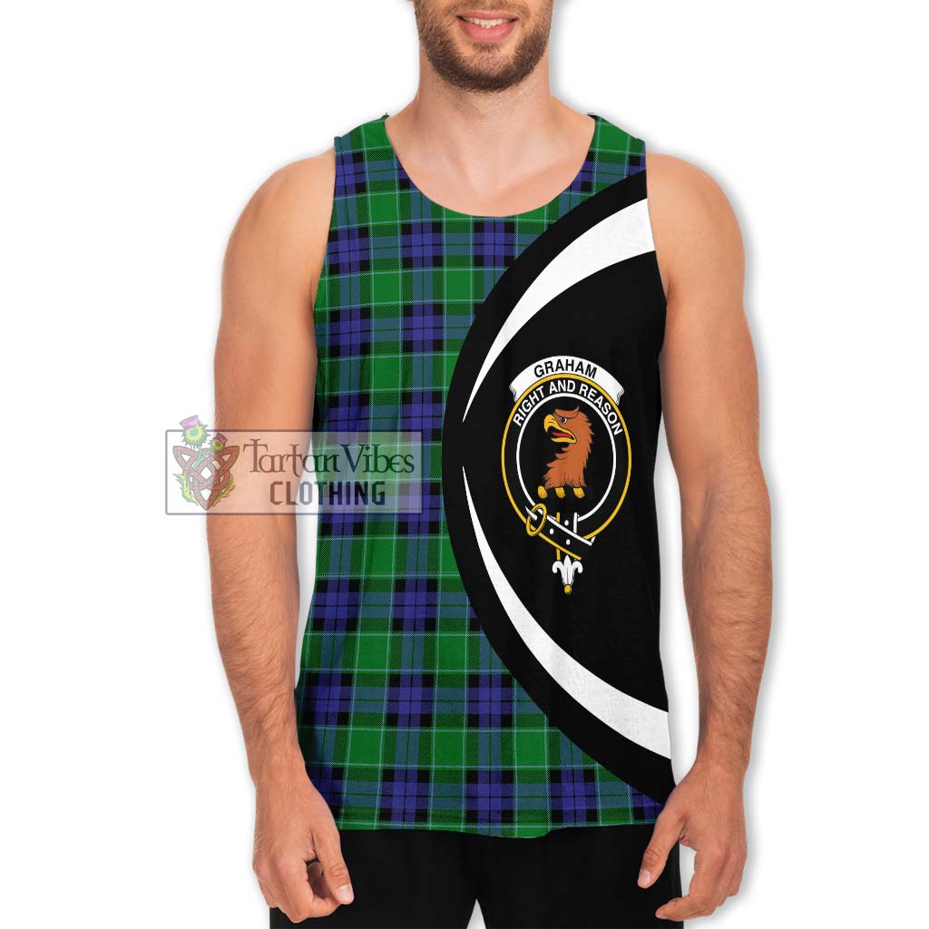 Graham of Menteith Modern Tartan Men's Tank Top with Family Crest Circle Style Men - Tartan Vibes Clothing