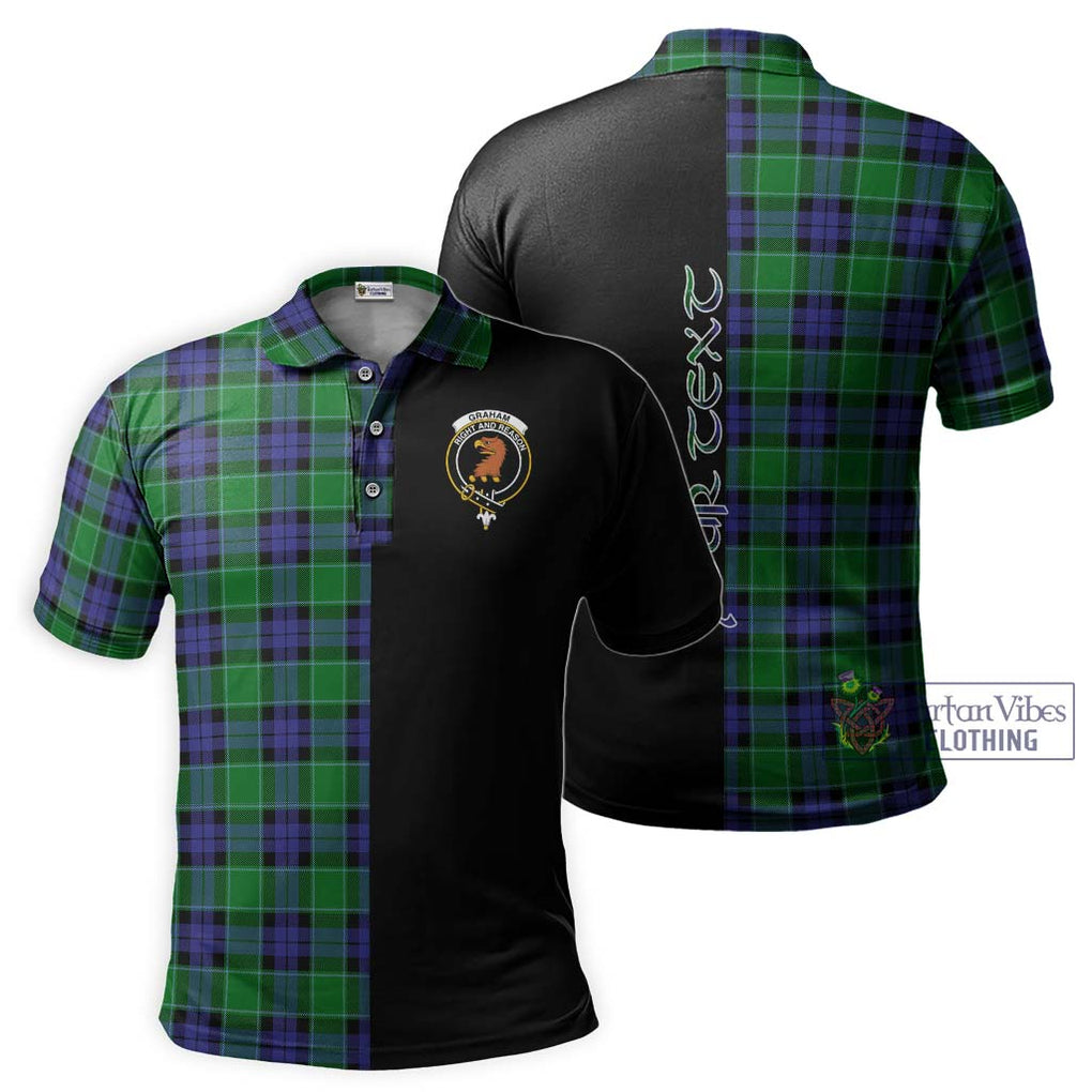 Graham of Menteith Modern Tartan Polo Shirt with Family Crest and Half Of Me Style Kid - Tartanvibesclothing Shop