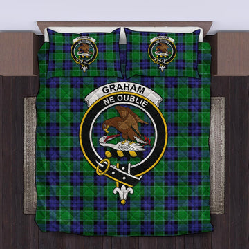 Graham of Menteith Modern Tartan Quilt Bed Set with Family Crest