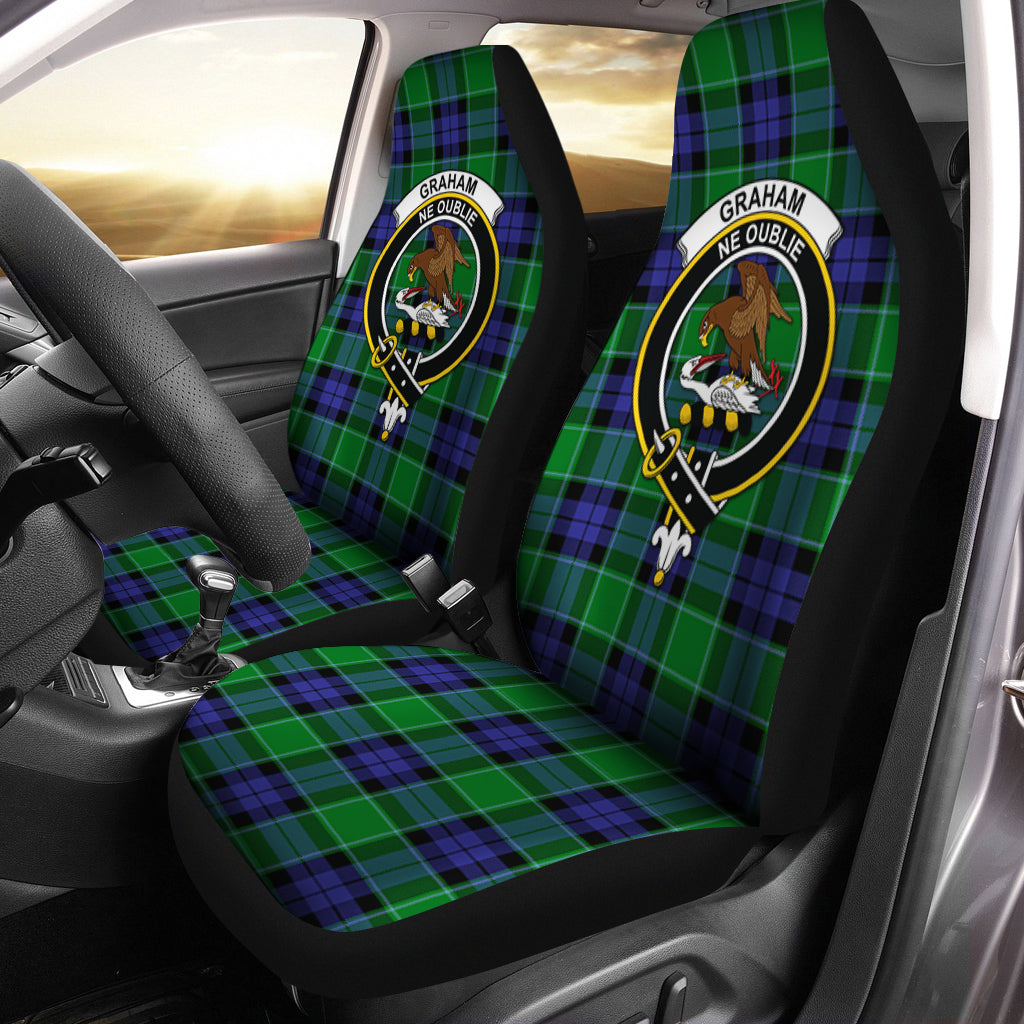 Graham of Menteith Modern Tartan Car Seat Cover with Family Crest One Size - Tartanvibesclothing