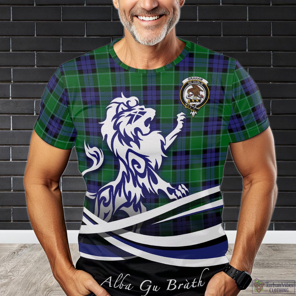 graham-of-menteith-modern-tartan-t-shirt-with-alba-gu-brath-regal-lion-emblem