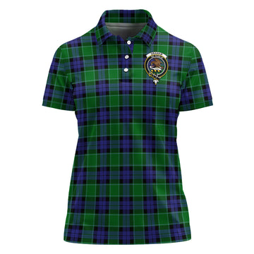 Graham of Menteith Modern Tartan Polo Shirt with Family Crest For Women