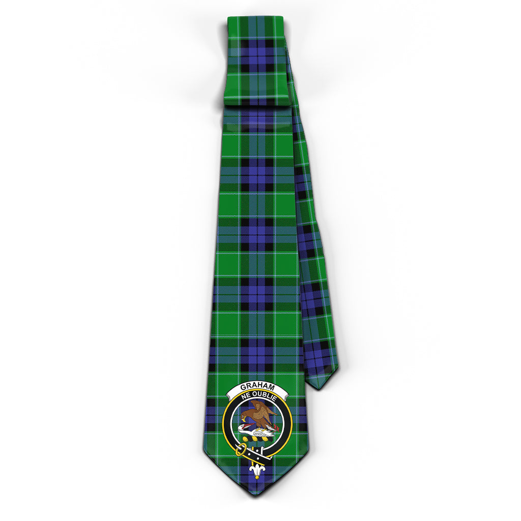 Graham of Menteith Modern Tartan Classic Necktie with Family Crest - Tartan Vibes Clothing