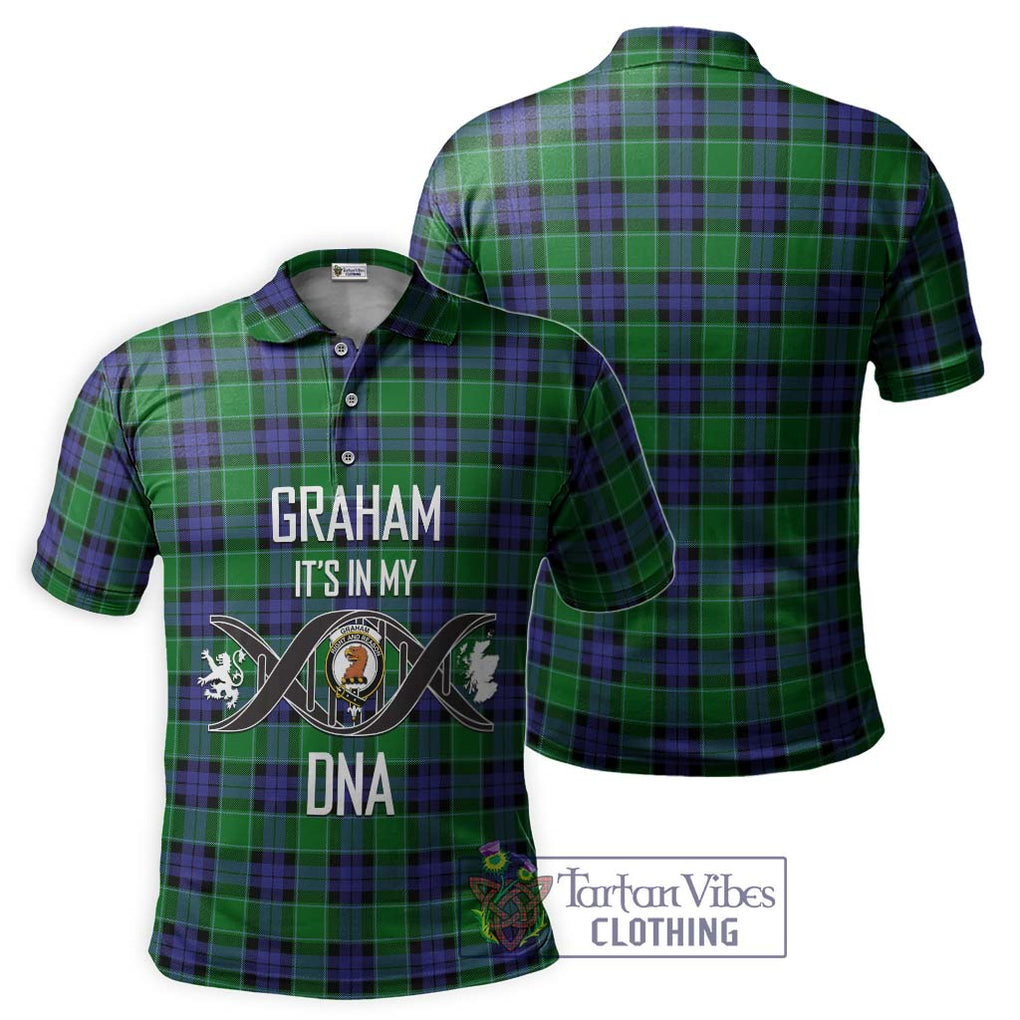 Graham of Menteith Modern Tartan Polo Shirt with Family Crest DNA In Me Style - Tartanvibesclothing Shop