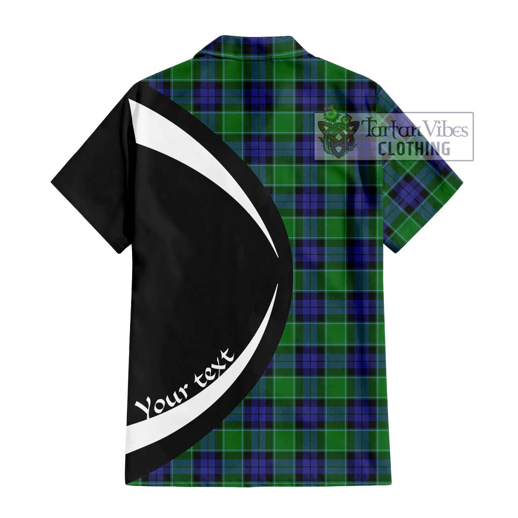 Graham of Menteith Modern Tartan Short Sleeve Button Up with Family Crest Circle Style - Tartan Vibes Clothing