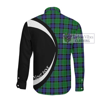 Graham of Menteith Modern Tartan Long Sleeve Button Up with Family Crest Circle Style