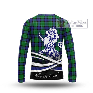 Graham of Menteith Modern Tartan Long Sleeve T-Shirt with Alba Gu Brath Regal Lion Emblem