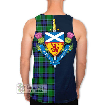 Graham of Menteith Modern Tartan Men's Tank Top Alba with Scottish Lion Royal Arm Half Style