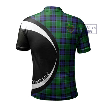 Graham of Menteith Modern Tartan Men's Polo Shirt with Family Crest Circle Style