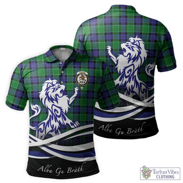 Graham of Menteith Modern Tartan Polo Shirt with Alba Gu Brath Regal Lion Emblem