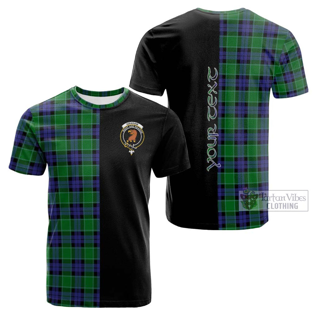 Tartan Vibes Clothing Graham of Menteith Modern Tartan Cotton T-shirt with Family Crest and Half Of Me Style